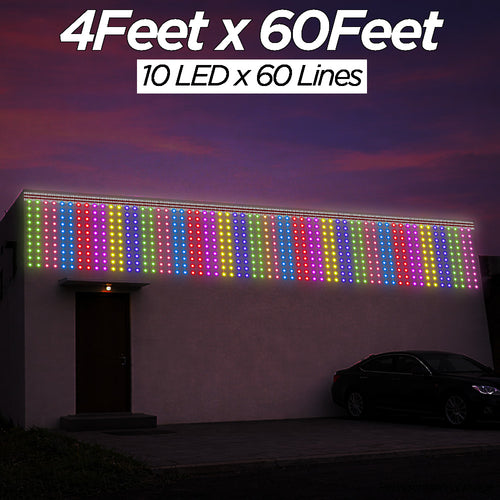 4 Feet × 60 Feet Pixel LED Toran & Building Lights – Wedding Decoration Setup