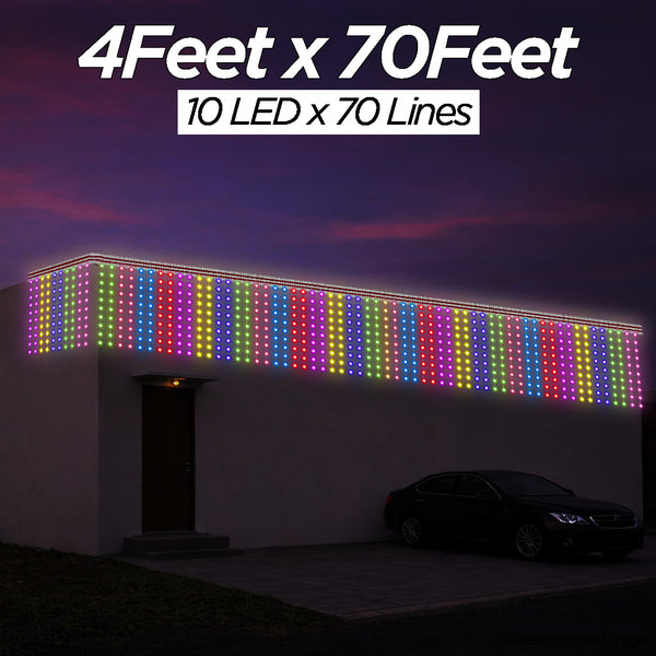 4 Feet × 70 Feet Pixel LED Toran & Building Lights – Wedding Decoration Setup