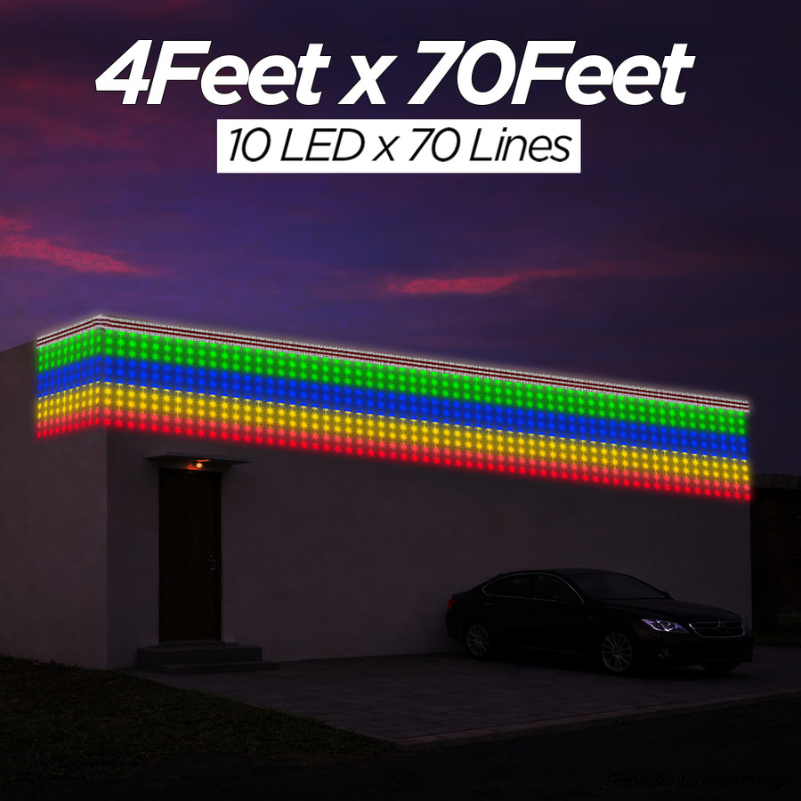 4 Feet × 70 Feet Pixel LED Toran & Building Lights – Wedding Decoration Setup