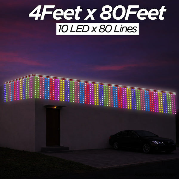 4 Feet × 80 Feet Pixel LED Toran & Building Lights – Wedding Decoration Setup