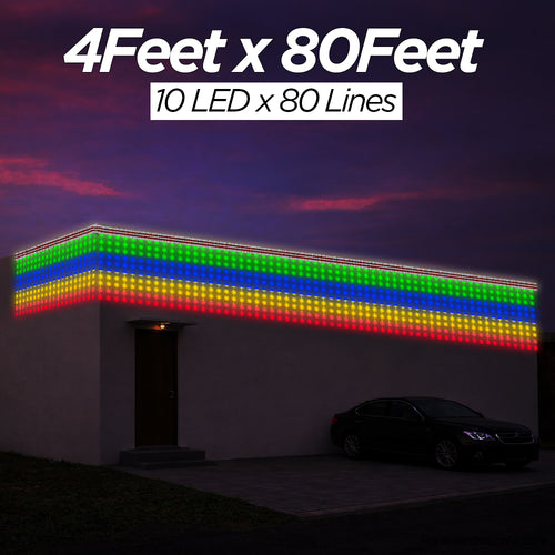 4 Feet × 80 Feet Pixel LED Toran & Building Lights – Wedding Decoration Setup