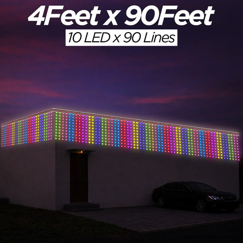 4 Feet × 90 Feet Pixel LED Toran & Building Lights – Wedding Decoration Setup