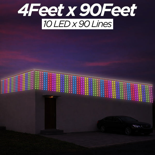 4 Feet × 90 Feet Pixel LED Toran & Building Lights – Wedding Decoration Setup