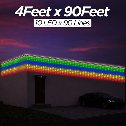 4 Feet × 90 Feet Pixel LED Toran & Building Lights – Wedding Decoration Setup