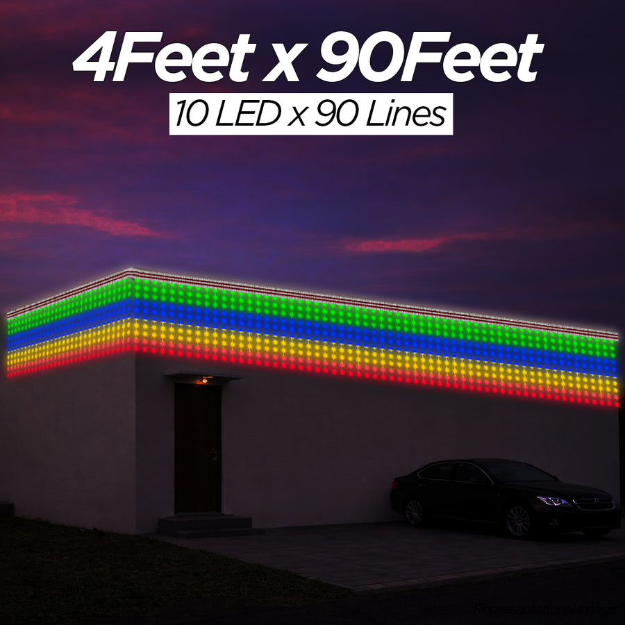 4 Feet × 90 Feet Pixel LED Toran & Building Lights – Wedding Decoration Setup