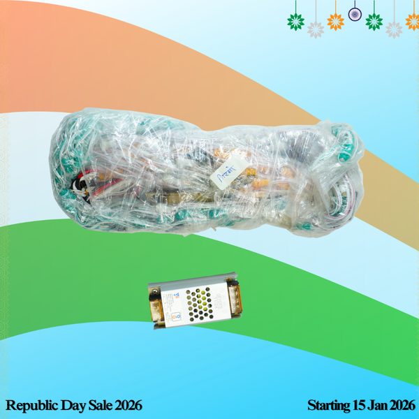 Tiranga LED Toran 6x20 Feet – Tricolor Decoration for 15 August 26 January – With Power Adapter