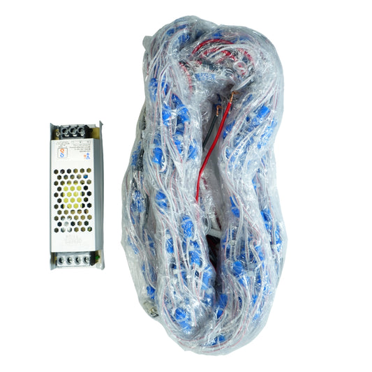 4x20 Feet Blue Single Color 9mm High Brightness Toran LED Decoration Lights With White Drop Design
