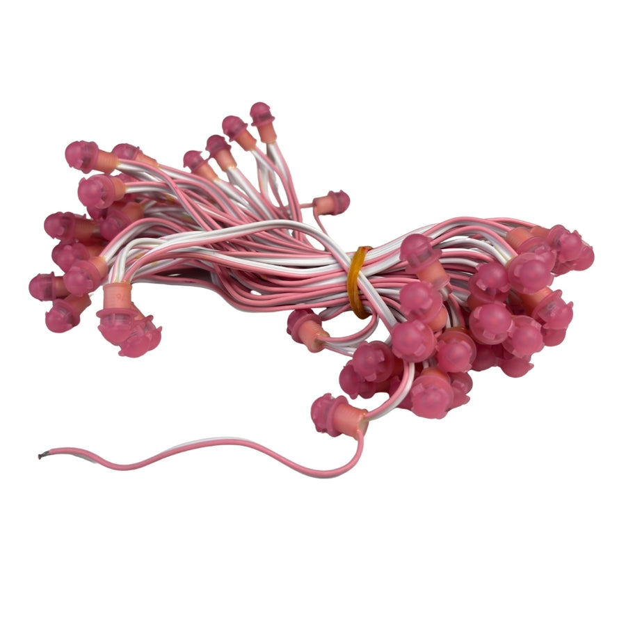 Pixel LED 5inch (Frosted SMD, Single Color, 50 LEDs) 20 Feet Length – Pink | Pure Copper Wire