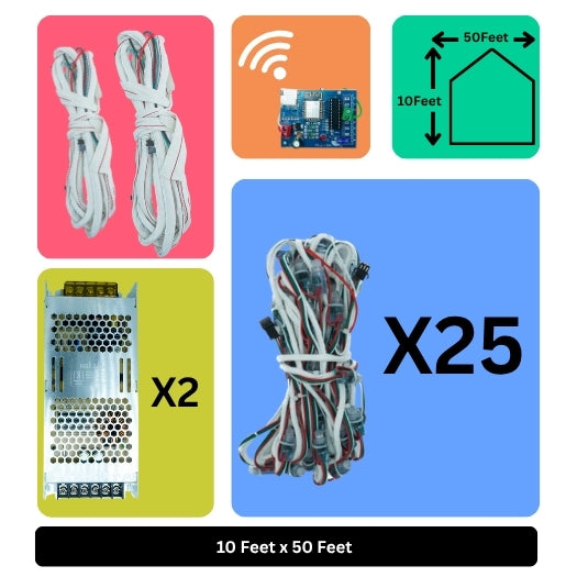 10x50 Feet Building LED Decoration Wi-Fi Lights – Smart Architectural Lighting