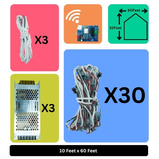 10x60 Feet Building LED Decoration Wi-Fi Lights – Smart Architectural Lighting