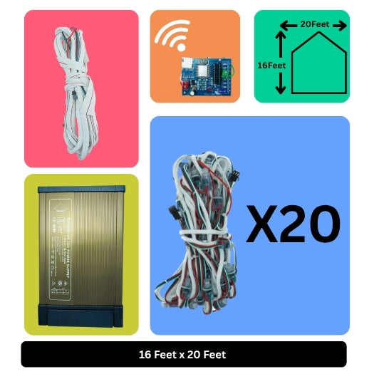 16x20 Feet LED Building Decoration Wi-Fi Lights – Smart Architectural Lighting