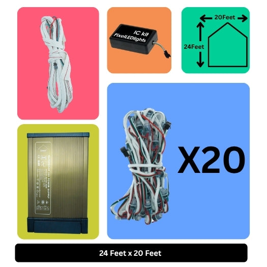 24x20 Feet LED Building Decoration Lights – Festive Architectural Lighting