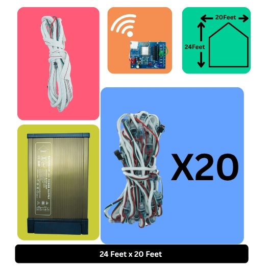 24x20 Feet LED Building Decoration Wi-Fi Lights – Smart Architectural Lighting