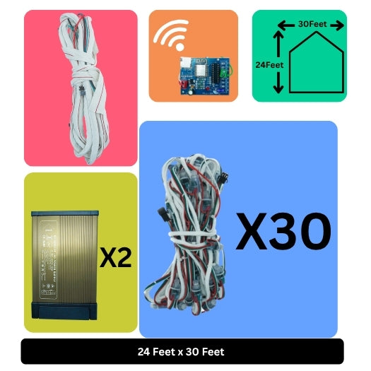 24x30 Feet LED Building Decoration Wi-Fi Lights – Smart Architectural Lighting