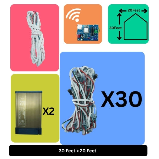 30x20 Feet LED Building Decoration Wi-Fi Lights – Smart Architectural Lighting