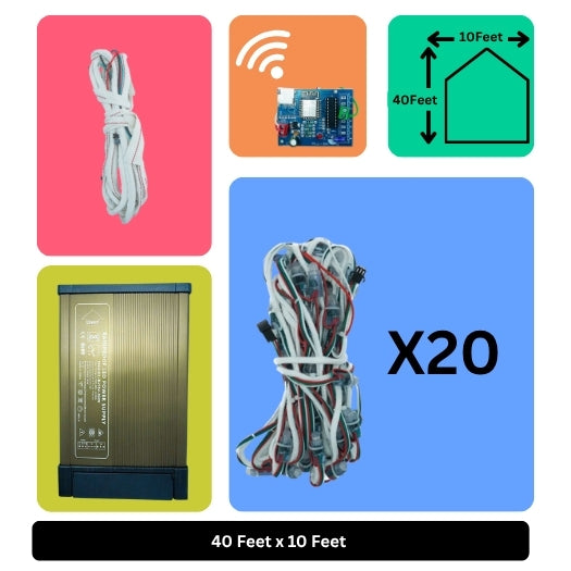 40x10 Feet LED Building Decoration Wi-Fi Lights – Smart Architectural Lighting