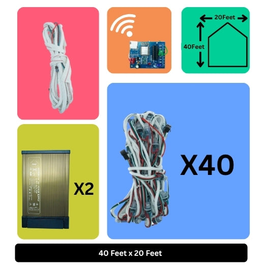 40x20 Feet LED Building Decoration Wi-Fi Lights – Smart Architectural Lighting