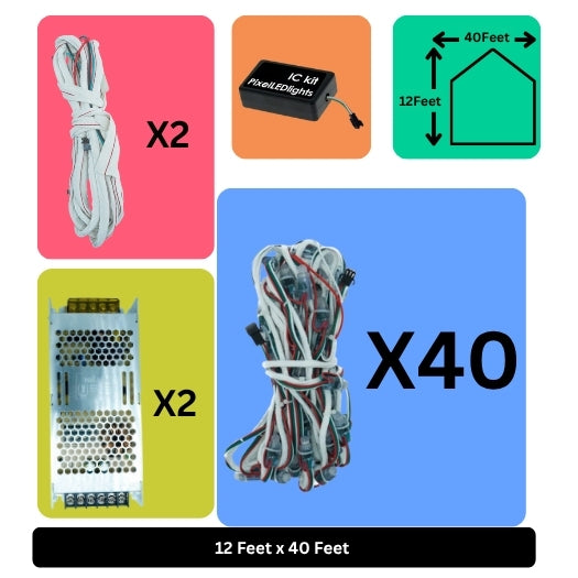 12x40 Feet Building LED Decoration Lights – Festive & Architectural Lighting