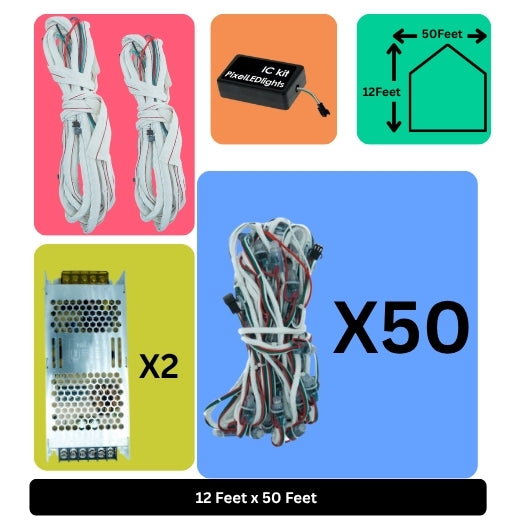 12x50 Feet Building LED Decoration Lights – Festive & Architectural Lighting