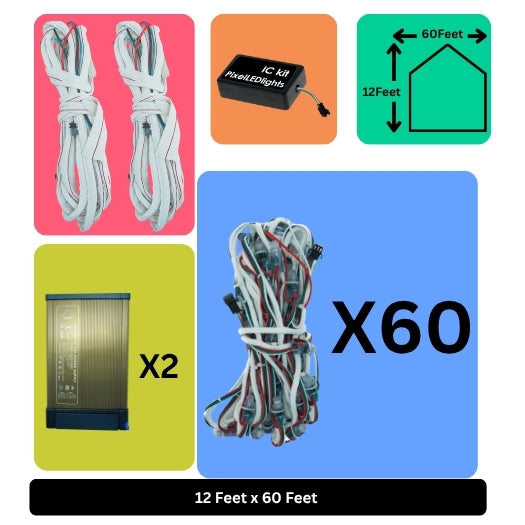 12x60 Feet Building LED Decoration Lights – Festive & Architectural Lighting