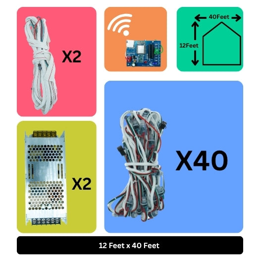 12x40 Feet Toran LED Decoration Wi-Fi Lights – Smart Festive Lighting for Wedding, Home Events