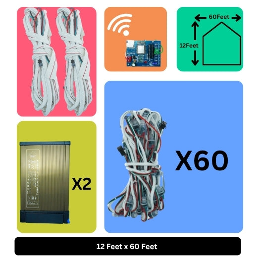 12x60 Feet Toran LED Decoration Wi-Fi Lights – Smart Festive Lighting for Wedding, Home Events