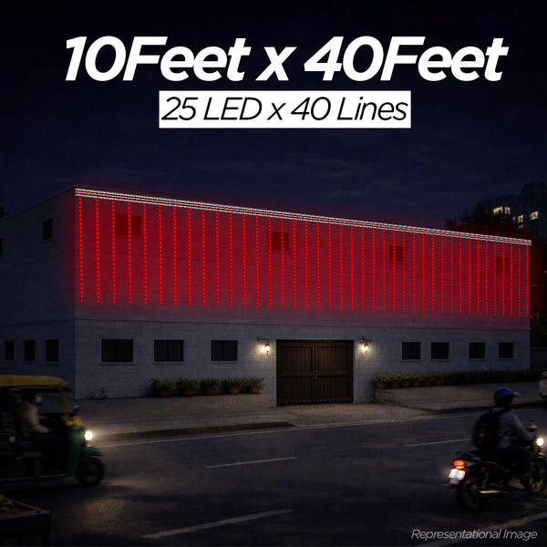 Pixel LED Toran 10Feet x 40Feet Single Colour | 9MM & SMD (7 Colours)