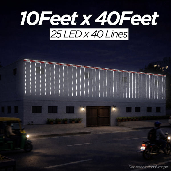 Pixel LED Toran 10Feet x 40Feet Single Colour | 9MM & SMD (7 Colours)