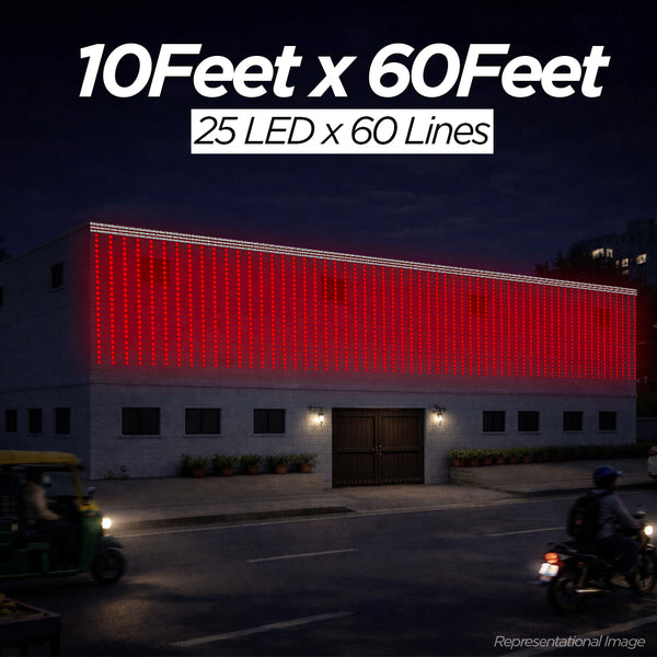 Pixel LED Toran 10Feet x 60Feet Single Colour | 9MM & SMD (7 Colours)