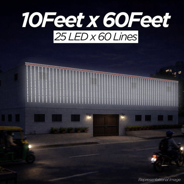 Pixel LED Toran 10Feet x 60Feet Single Colour | 9MM & SMD (7 Colours)
