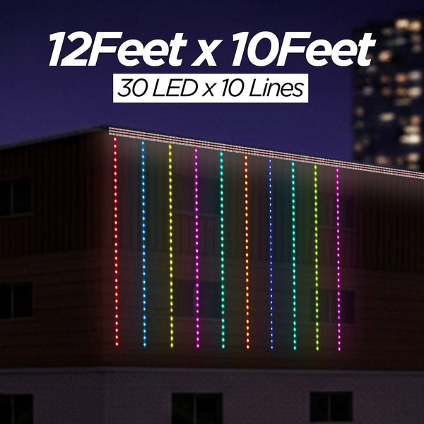 12 Feet × 10 Feet Pixel LED Toran & Building Lights – Wedding Decoration Setup