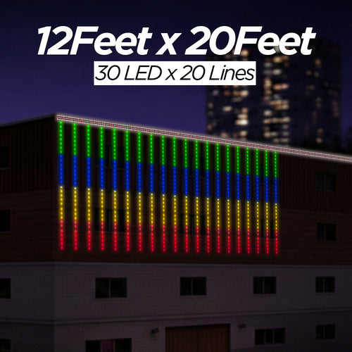 12 Feet × 20 Feet Pixel LED Toran & Building Lights – Wedding Decoration Setup