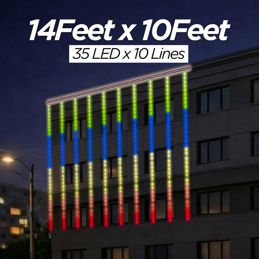 14 Feet × 10 Feet Pixel LED Toran & Building Lights – Wedding Decoration Setup