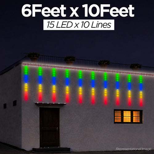 6 Feet × 10 Feet Pixel LED Toran & Building Lights – Wedding Decoration Setup