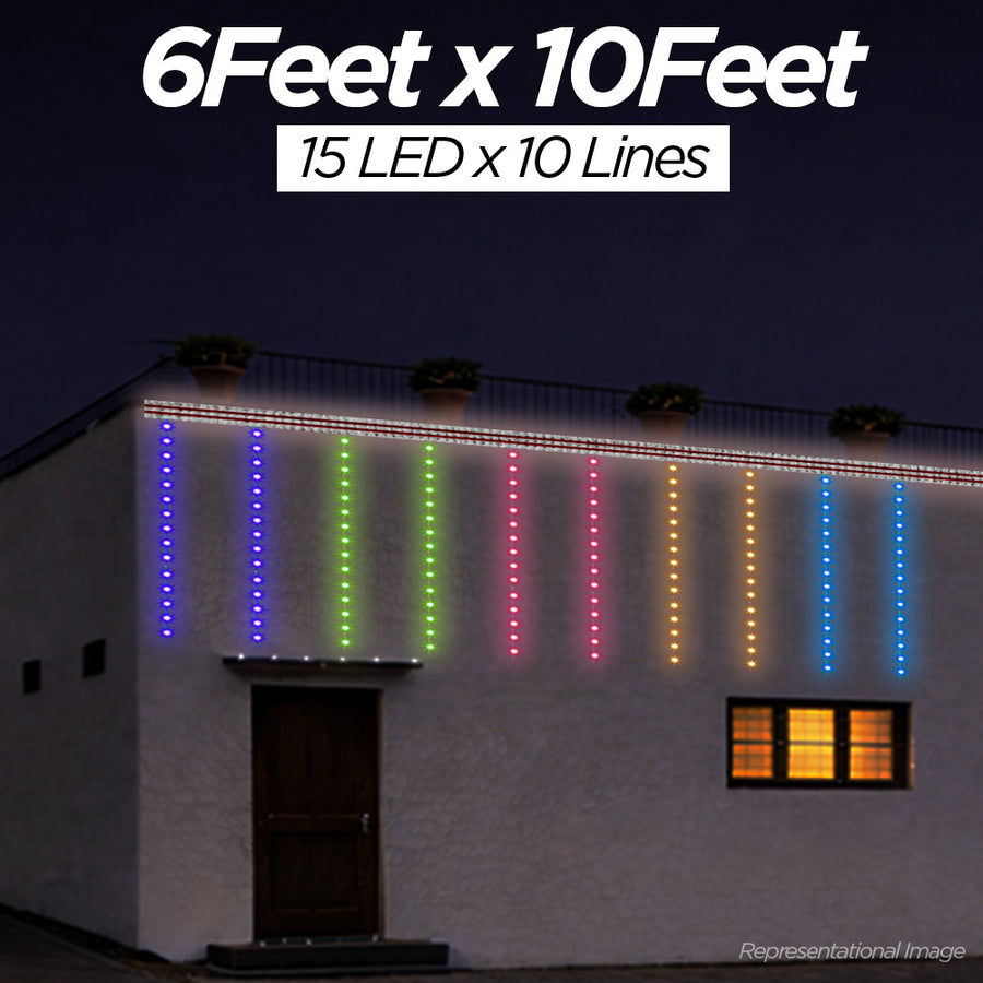 6 Feet × 10 Feet Pixel LED Toran & Building Lights – Wedding Decoration Setup