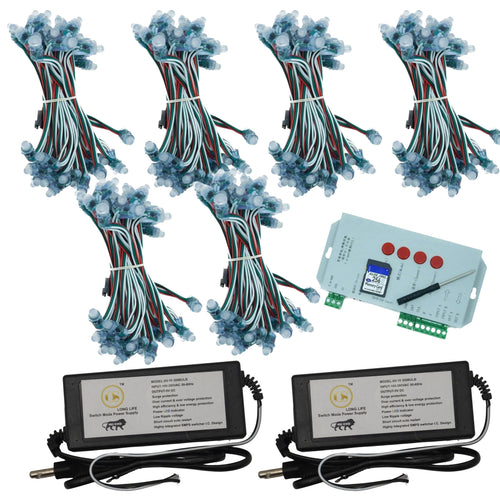 Pixel LED Starter Pack 6 Pixel Combo with Dual SMPS & T1000S Controller | Easy DIY Setup