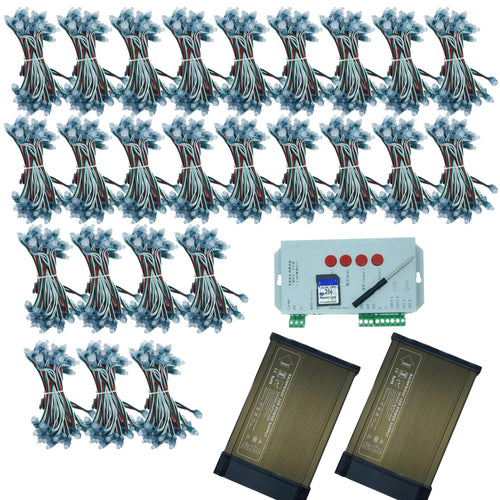 Pixel LED Starter Pack 25 Pixel Combo with Dual 80A SMPS & T1000S Controller | Large Setup Kit