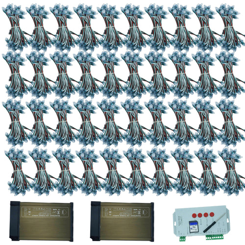 Pixel LED Starter Pack 40 Pixel Combo with Dual 80A SMPS & T1000S Controller | Large Scale Decoration Kit
