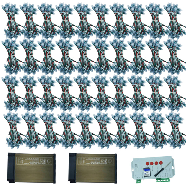 Pixel LED Starter Pack 40 Pixel Combo with Dual 80A SMPS & T1000S Controller | Large Scale Decoration Kit