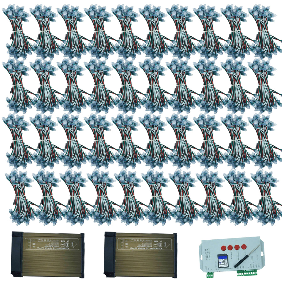 Pixel LED Starter Pack 40 Pixel Combo with Dual 80A SMPS & T1000S Controller | Large Scale Decoration Kit