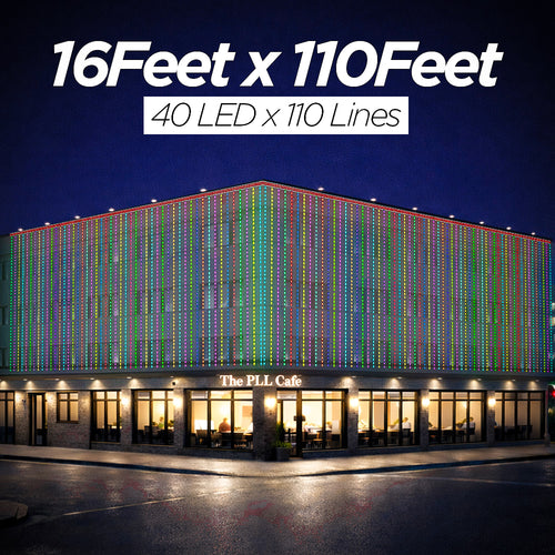 16 Feet × 110 Feet Pixel LED Toran & Building Lights – Wedding Decoration Setup