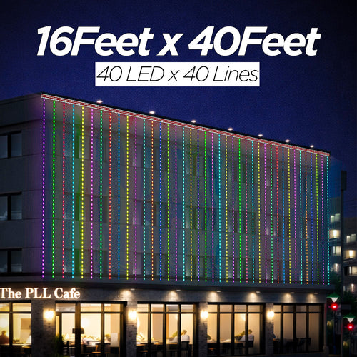 16 Feet × 40 Feet Pixel LED Toran & Building Lights – Wedding Decoration Setup