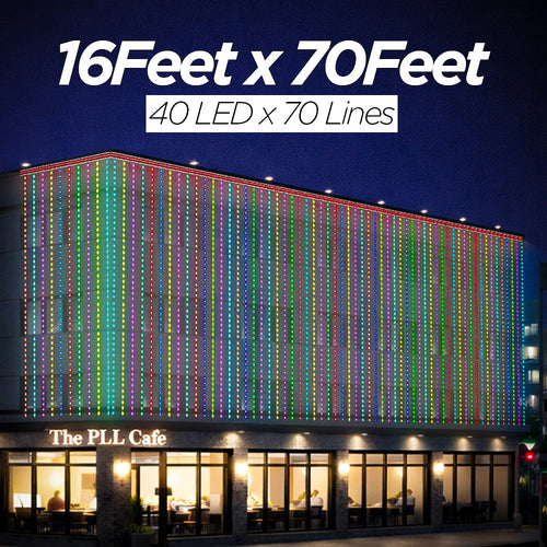 16 Feet × 70 Feet Pixel LED Toran & Building Lights – Wedding Decoration Setup