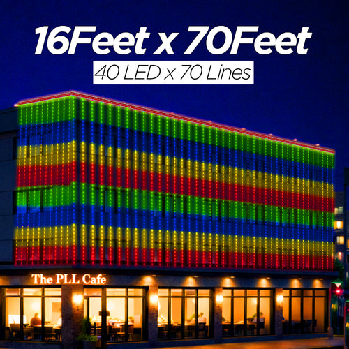 16 Feet × 70 Feet Pixel LED Toran & Building Lights – Wedding Decoration Setup