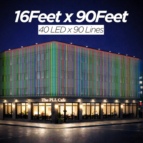 16 Feet × 90 Feet Pixel LED Toran & Building Lights – Wedding Decoration Setup
