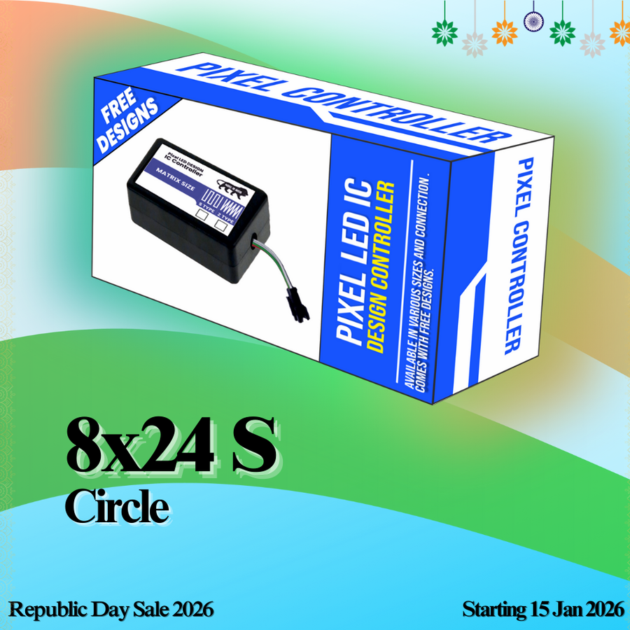 Pixel LED IC Controller for Circle S Type 8×24 – 30+ Dynamic Effects