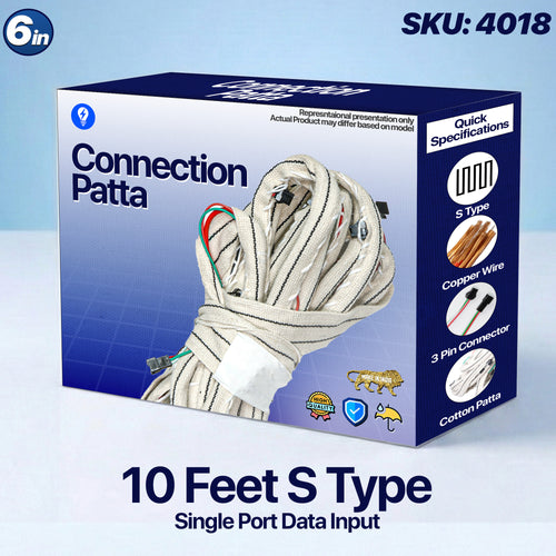 10 Feet S Type Connection Patta – 6 Inch Gap for Pixel LED Setup