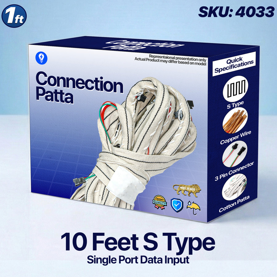 10 Feet S Type Connection Patta in 1.5mm Copper Wire – for Pixel LED Setup