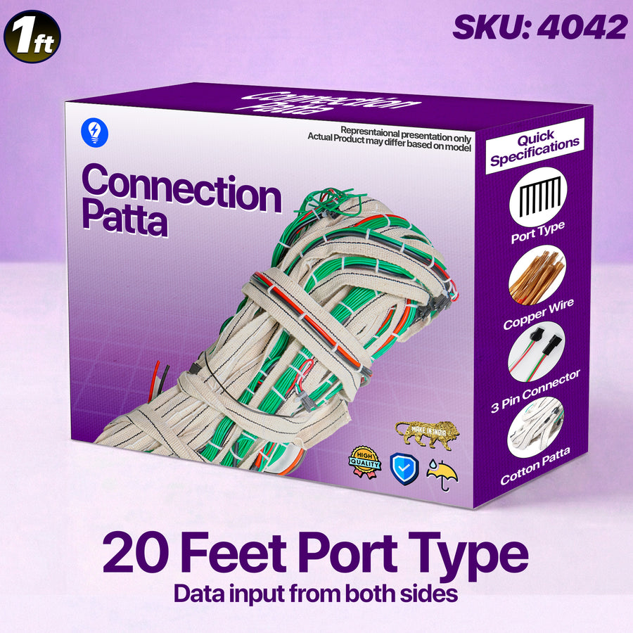 20 Port Connection Patta with 1.5mm Copper Wire – For Pixel LED Setup
