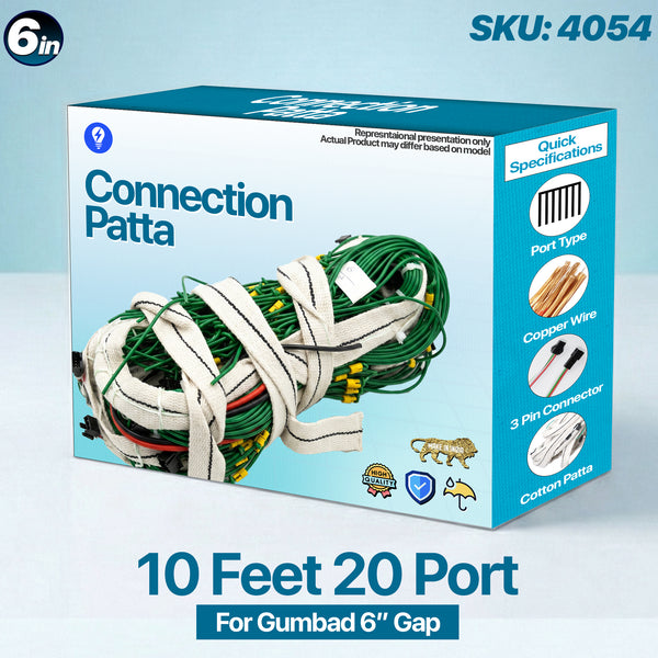 6 Inch Gap - 10 Feet 20 Port 1.5mm Pixel LED Connection Wire for Gumbad